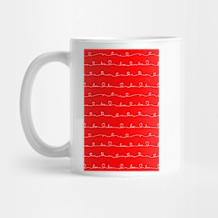 love doodle red, with white text Mug